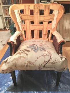 Chair with new deck upholstery